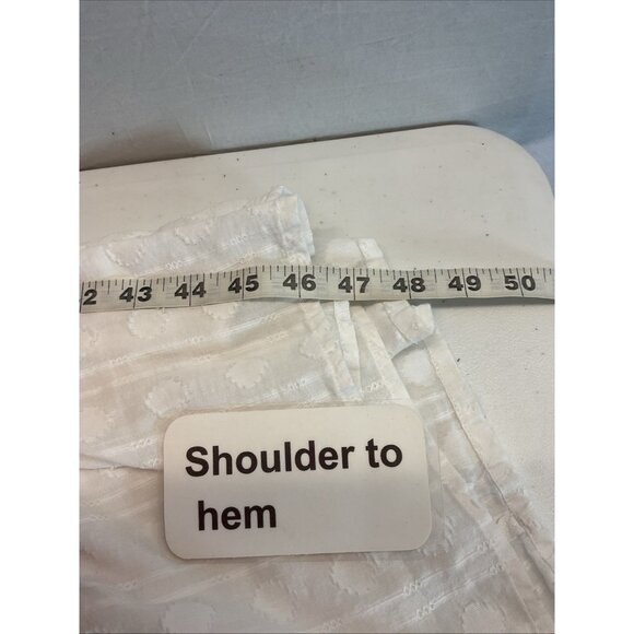 Anthropologie Peregrine MIDI Dress White Size S smocked flutter sleeve - Picture 15 of 16